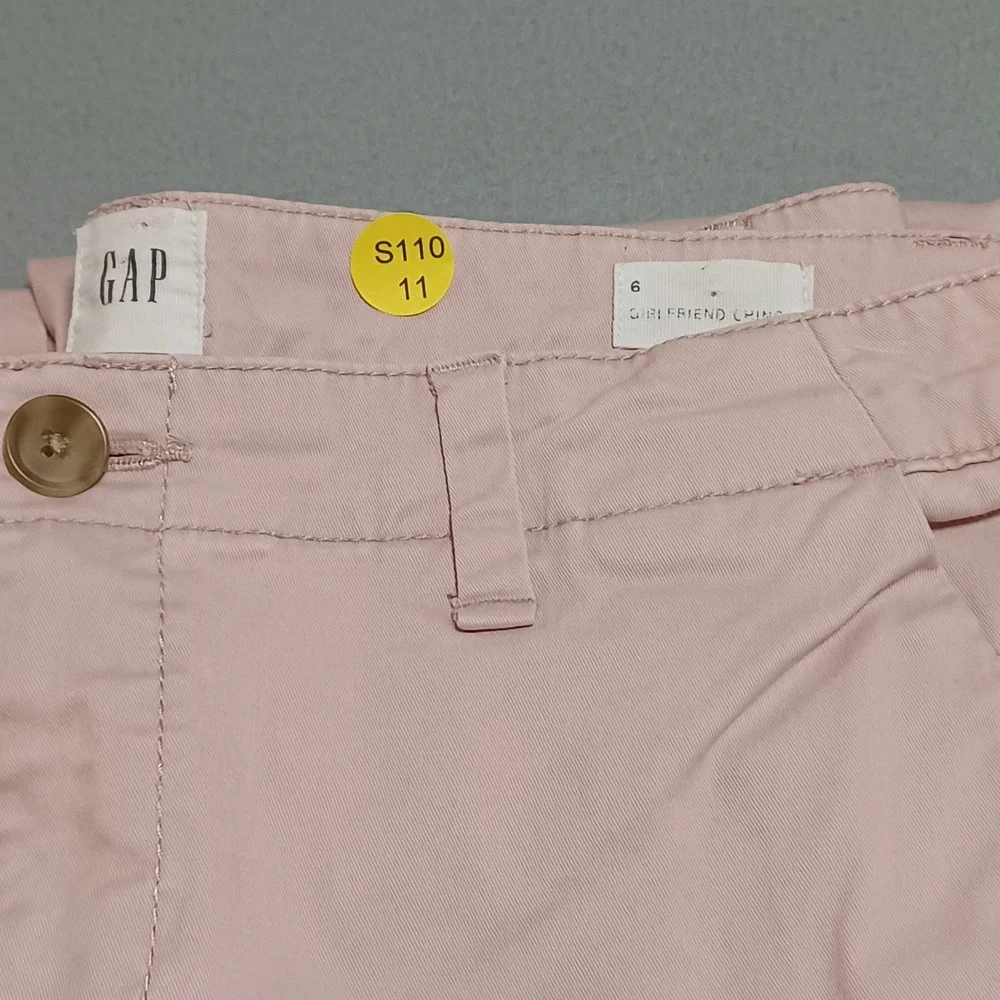 Gap Chino Pants Womens 6 Pink Girlfriend Chino 232528-06 Cotton Stretch Cropped